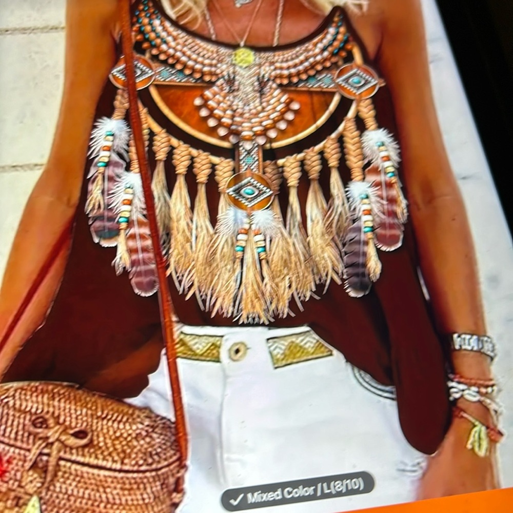 043 Top vintage tribal print sleeveless Cami    No 13